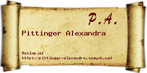 Pittinger Alexandra névjegykártya